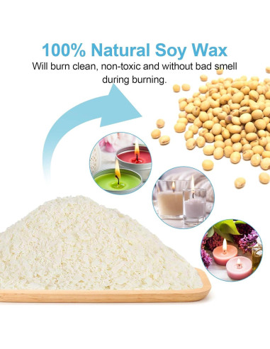 Kit para Hacer Velas DINGPAI - Olla 1300ml, Cera Soja, Mechas