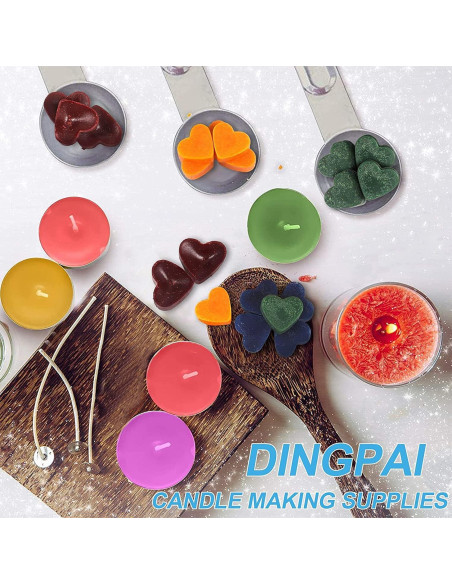 Kit para Hacer Velas DINGPAI - Olla 1300ml, Cera Soja, Mechas