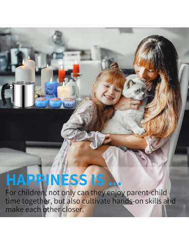 Kit para Hacer Velas DINGPAI - Olla 1300ml, Cera Soja, Mechas