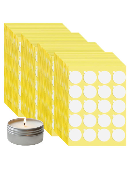 2400 Pegatinas para Mechas de Velas Aubeco - Doble Cara Resistente al Calor