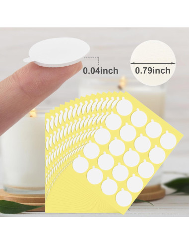 2400 Pegatinas para Mechas de Velas Aubeco - Doble Cara Resistente al Calor