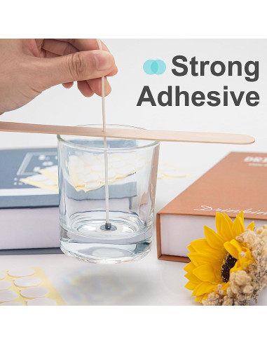 2400 Pegatinas para Mechas de Velas Aubeco - Doble Cara Resistente al Calor