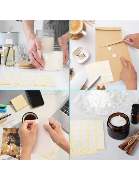 2400 Pegatinas para Mechas de Velas Aubeco - Doble Cara Resistente al Calor