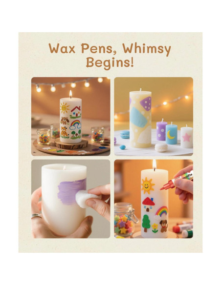 Bolígrafo de Cera para Velas GooBoom, 16 Colores No Tóxicos