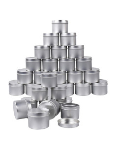Kit de 30 Latas para Velas EVINIS 114ml Plateadas