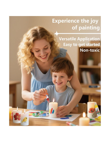 Bolígrafo de Cera para Velas GooBoom, 16 Colores No Tóxicos