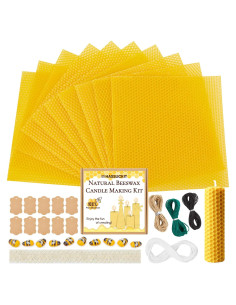 Kit de Fabricación de Velas de Cera de Abeja HASSLICKIT - 10 Hojas 20.32 cm