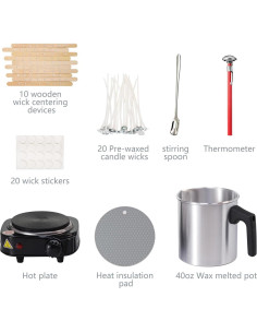 Kit de Fabricación de Velas Aroparc 40oz con Placa Caliente 2