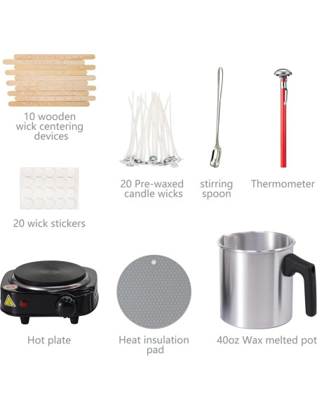 Kit de Fabricación de Velas Aroparc 40oz con Placa Caliente