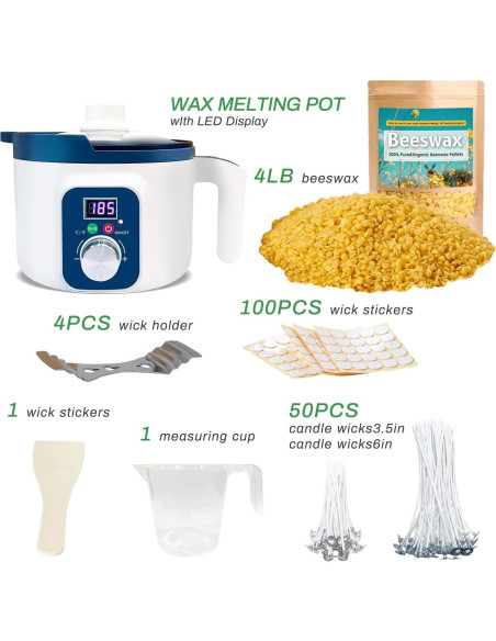 Kit de Fabricación de Velas de Cera de Abeja Handnatur 1.81 kg