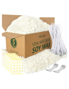 Kit de Fabricación de Velas FUHITIM - 2.27 kg Cera de Soja + 100 Mechas