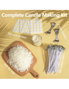Kit de Fabricación de Velas FUHITIM - 2.27 kg Cera de Soja + 100 Mechas 2
