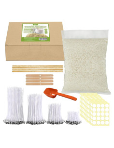 Kit de Velas DIY JBEIY - 1 kg Cera de Soja, 200 Mechas
