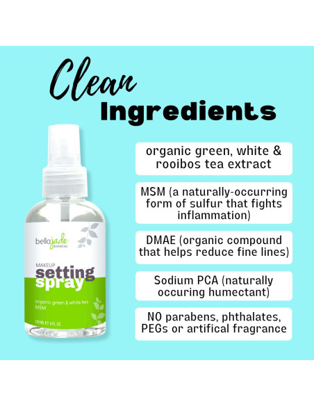 Spray Fijador de Maquillaje Bella Jade 118 ml - Acabado Hidratante