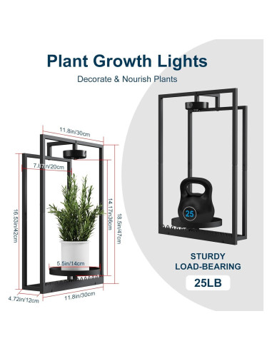 Macetas de Pared Shineled con Luz de Crecimiento, 2 Piezas