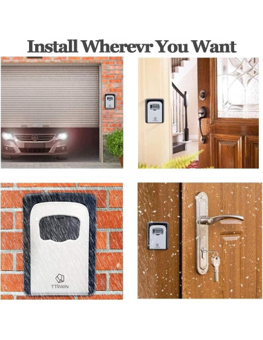 Caja de Llave TTRWIN Montada en Pared con Combinación 4 Dígitos