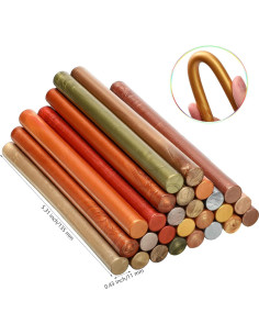 Palos de Cera para Sello Nuanchu 26 Piezas Colores Metálicos 2
