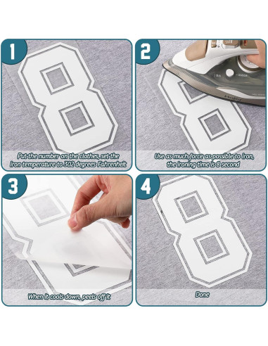 Números de Transferencia de Calor WILLBOND 24 Pcs 20 cm