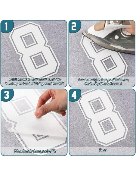 Números de Transferencia de Calor WILLBOND 24 Pcs 20 cm