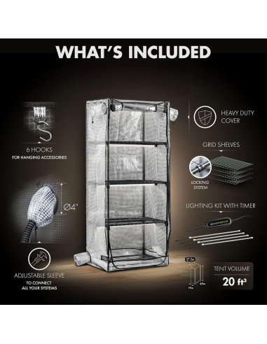 Carpa de Cultivo para Hongos Terra Fungus 69.85x48.26x165.1 cm