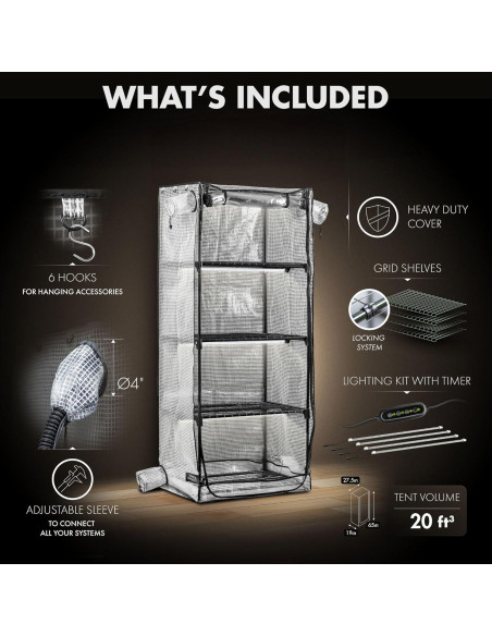 Carpa de Cultivo para Hongos Terra Fungus 69.85x48.26x165.1 cm