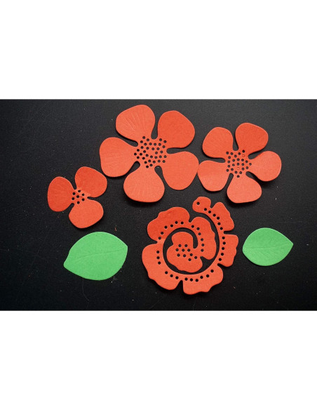 Troqueles de Corte de Metal Belamour 9 Flores y 2 Hojas