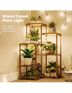 Soporte para Plantas de Esquina Bamworld con Luz de Crecimiento 2