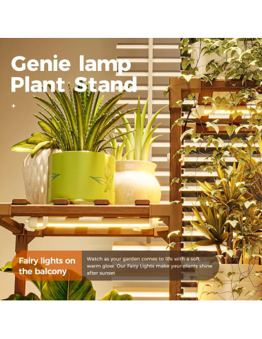 Soporte para Plantas de Esquina Bamworld con Luz de Crecimiento