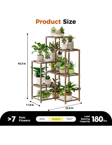 Soporte para Plantas de Esquina Bamworld con Luz de Crecimiento