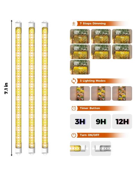 Soporte para Plantas de Esquina Bamworld con Luz de Crecimiento