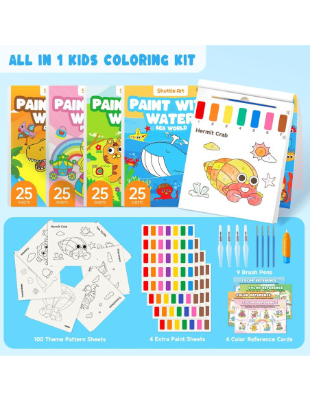 Set de Pintura con Agua Shuttle Art para Niños 3-8 Años