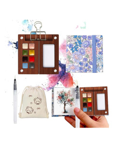 Mini Kit de Acuarela Portátil Gootxusk 8 Colores 5.8cm