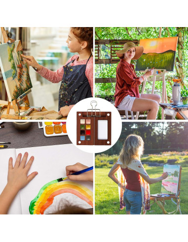 Mini Kit de Acuarela Portátil Gootxusk 8 Colores 5.8cm