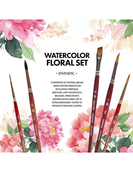 Conjunto de Pinceles de Acuarela Princeton - 5 Piezas Sintéticas