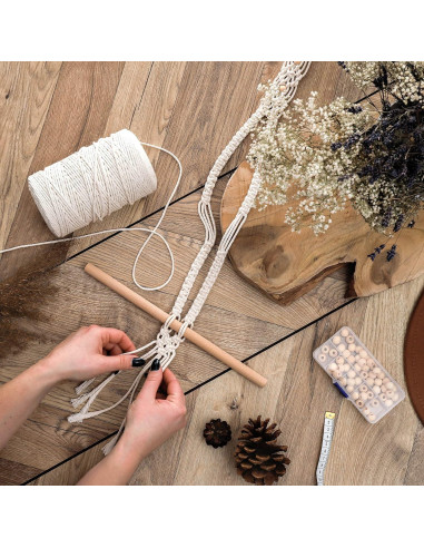 Kit de Macramé MIGO Creates para Principiantes - 58 Piezas y 201m Hilo