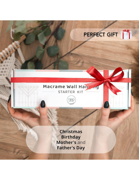 Kit de Macramé MIGO Creates para Principiantes - 58 Piezas y 201m Hilo