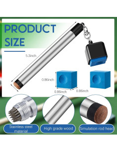 Soporte de Tiza para Taco de Billar Meooeck 2 en 1 Portátil 2