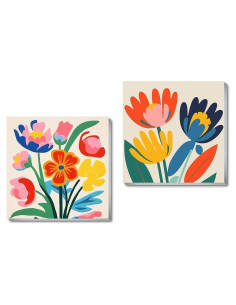 Kit de Pintura por Números Enmarcado uuxsretaio Floral 20x20 cm