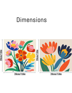 Kit de Pintura por Números Enmarcado uuxsretaio Floral 20x20 cm 2