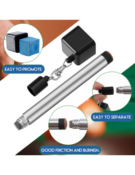 Soporte de Tiza para Taco de Billar Meooeck 2 en 1 Portátil Soporte de Tiza para Taco de Billar Meooeck 2 en 1 Portátil