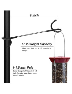 Ganchos para Comedero de Aves Anranmm - 2 Piezas de Acero Negro 2