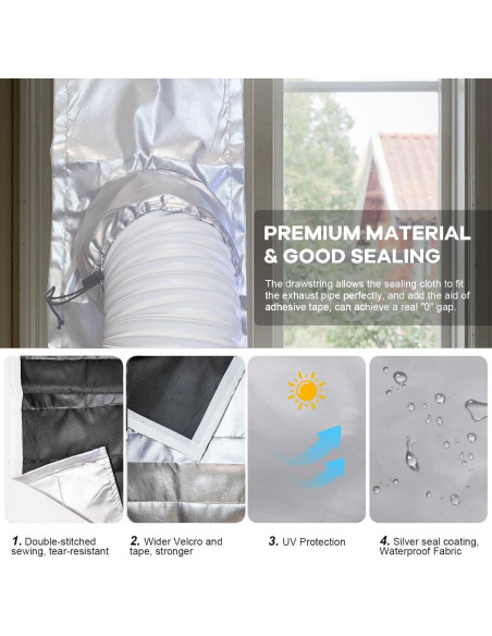 Kit de Ventilación de Ventana LIHONK para Aire Acondicionado - Tamaño L