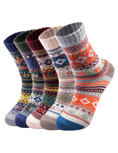 5 Pares de Calcetines de Lana para Mujeres - Talla 36-40