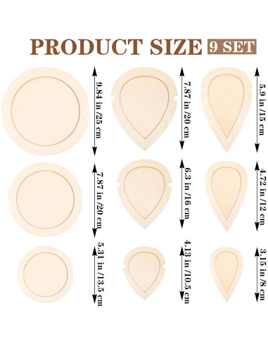 Juego de Plantillas de Macramé 11 Pcs Ubamdom - Madera y Acero