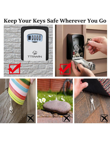 Caja de Llave TTRWIN Montada en Pared con Combinación 4 Dígitos