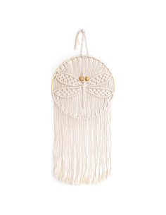Colgante de Pared Macramé Roble Sólido Libélula 23.6x30.5 cm