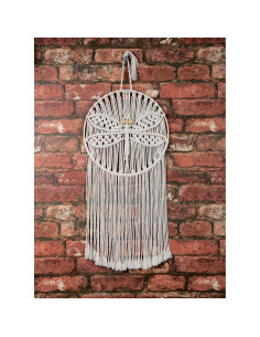 Colgante de Pared Macramé Roble Sólido Libélula 23.6x30.5 cm 2