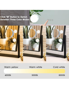 Espejo de Maquillaje Iluminado BWLLNI 30x25.4cm 9 Bombillas LED 2