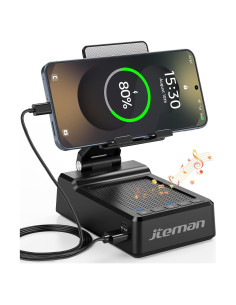 Soporte Ajustable para Teléfono Móvil JTEMAN con Altavoz Bluetooth y Carga