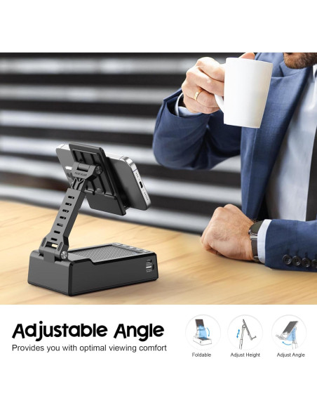 Soporte Ajustable para Teléfono Móvil JTEMAN con Altavoz Bluetooth y Carga